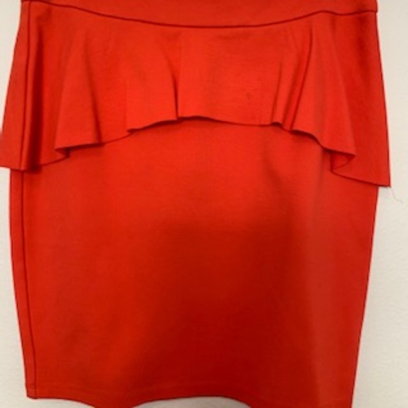 INC‎ Orange  Peplum Skirt  Size 4 - Picture 1 of 5